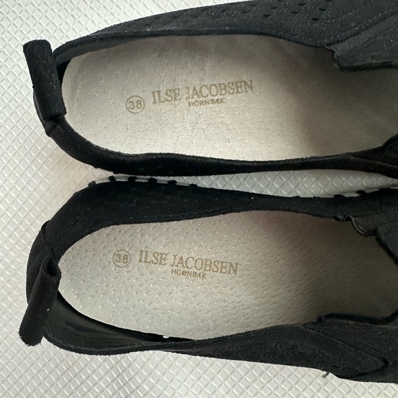 SOLD Ilse Jacobsen Tulip Slip On black perforated Sneakers Size 38 US 7.5 / 8 - Picture 3 of 5